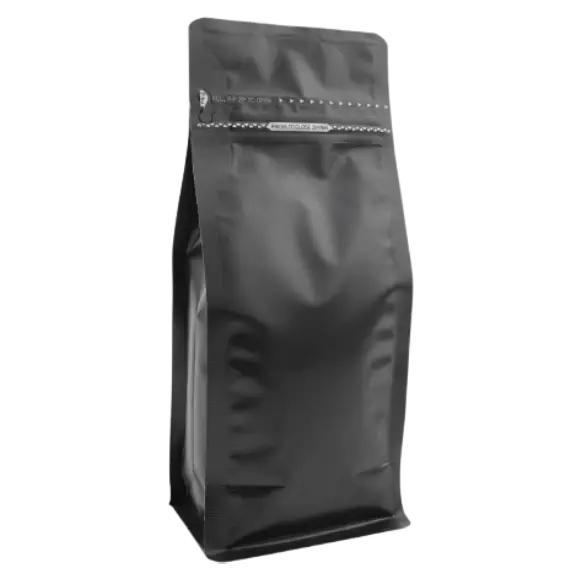 Pocket Kilitli Mat Siyah Metalize Flat Bottom Torba, 11,5 x 21,5 + 8 CM