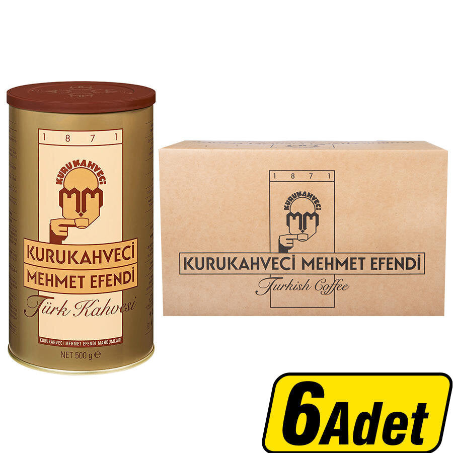 Kurukahveci Mehmet Efendi Türk Kahvesi Teneke Kutu 500 g x 6'lı