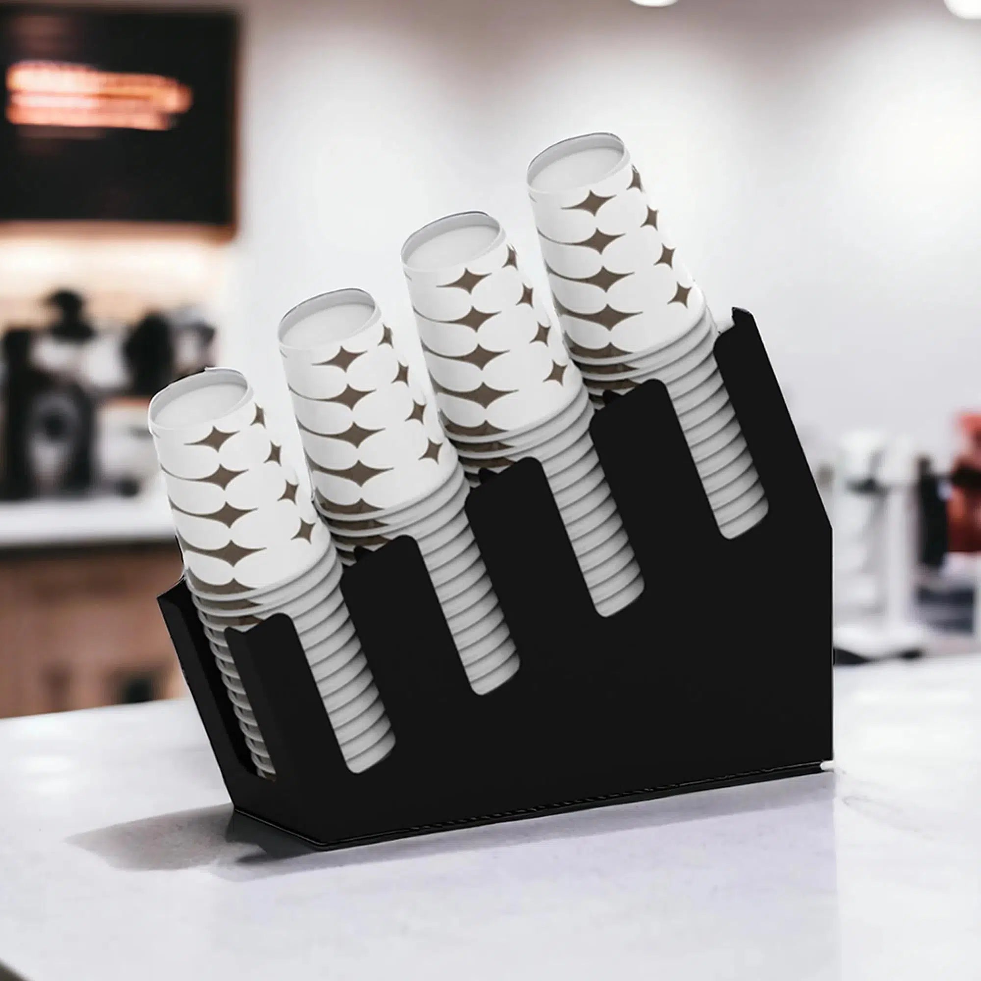 Metal 4 Bölmeli 16 oz Bardak Standı