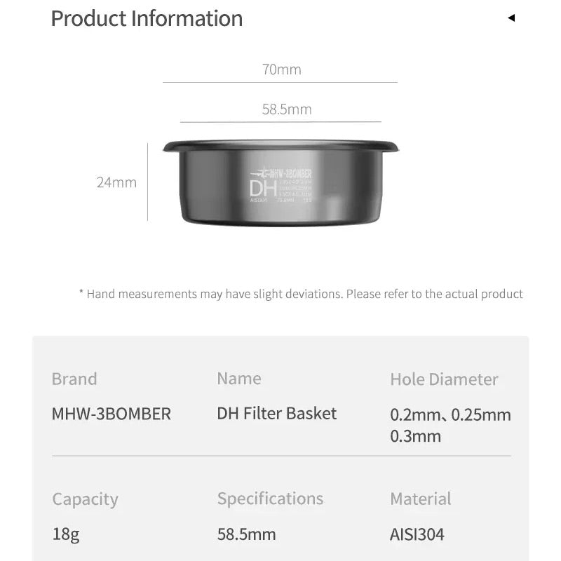 MHW-3Bomber FG5651B DH Espresso Sepeti, 58 mm, 18 gr