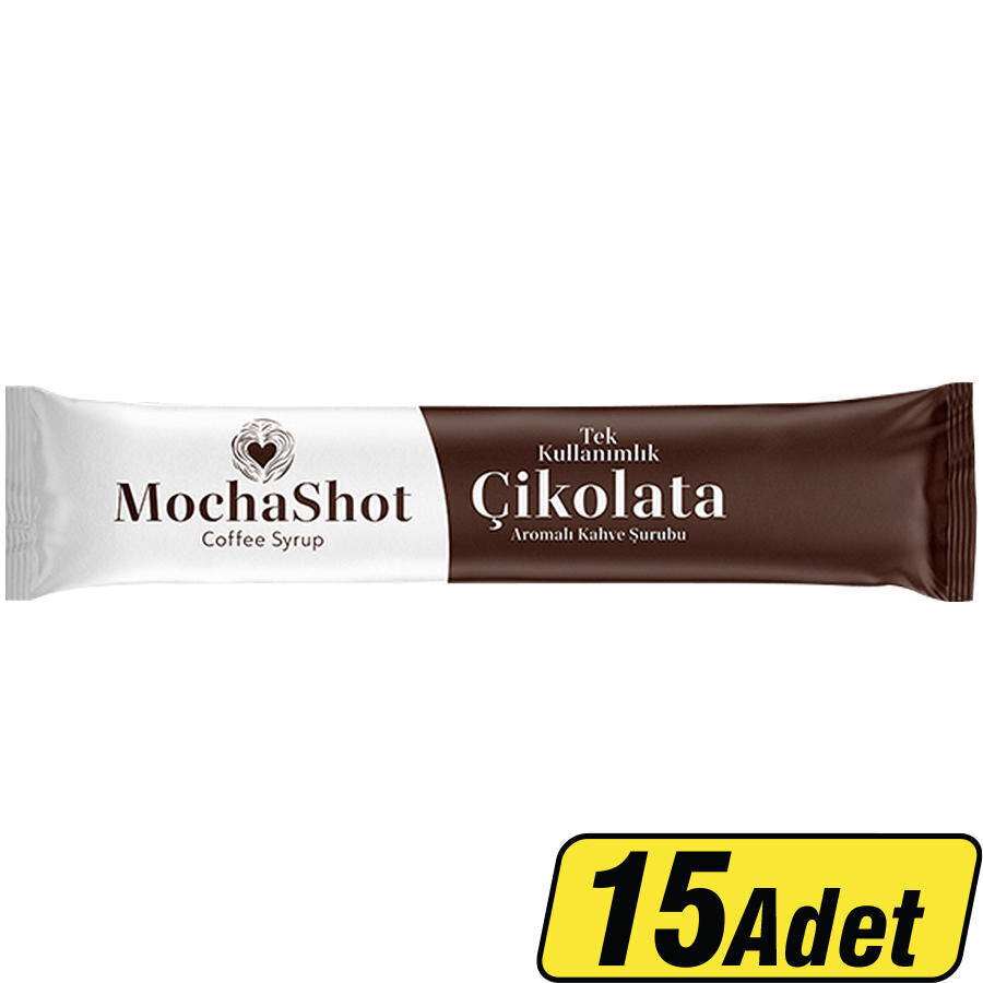 Mocha Shot Çikolata Aromalı Tek Kullanımlık Kahve Şurubu 13 ml x 15'li