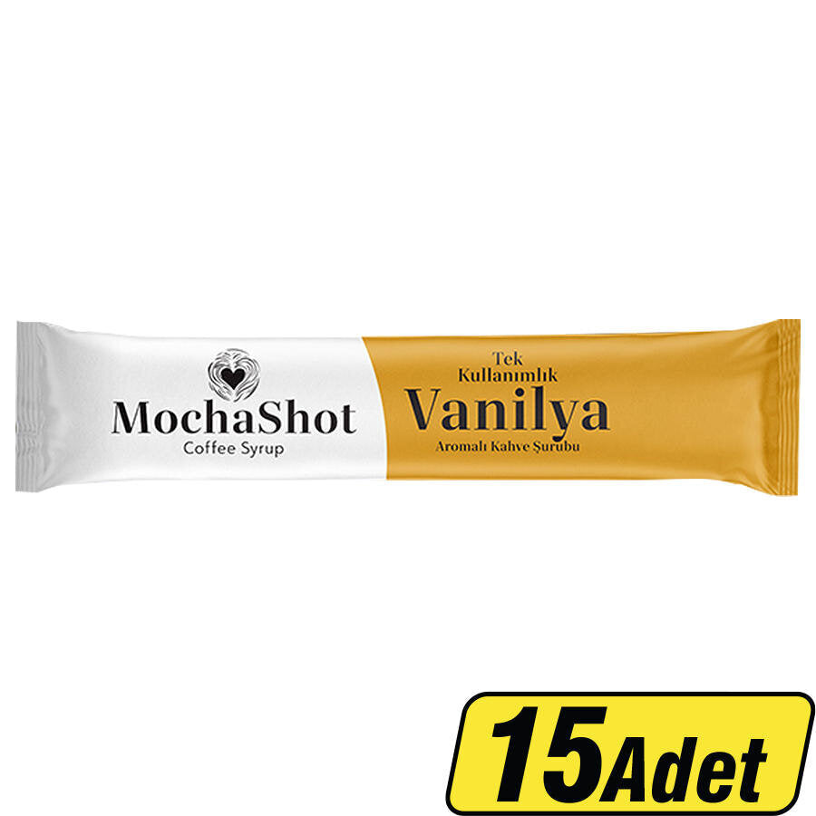 Mocha Shot Vanilya Aromalı Tek Kullanımlık Kahve Şurubu 13 ml x 15'li