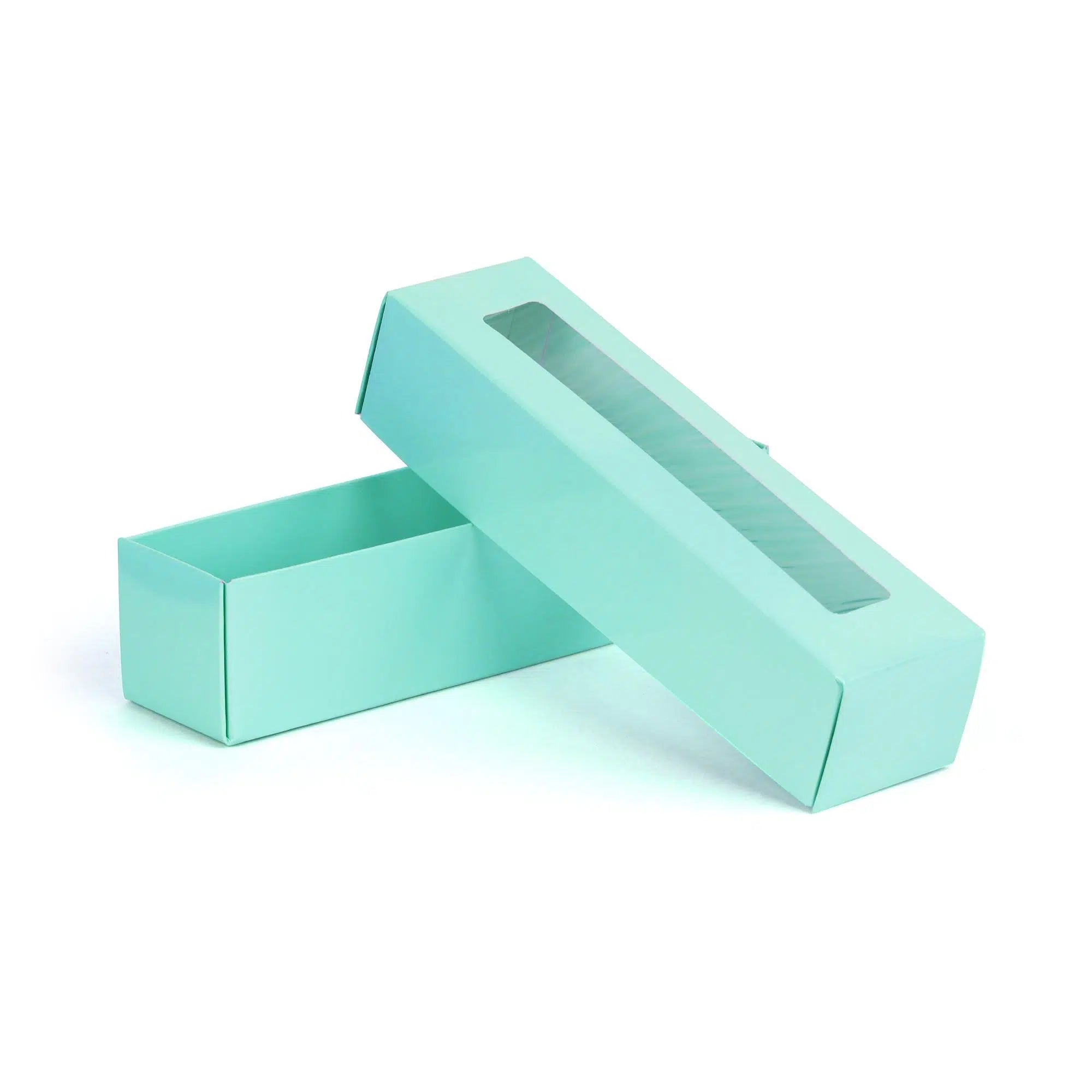 Montajsız Kapaklı Makaron Kutusu Turkuaz Yeşili 5x20x5 cm - 100 Adet