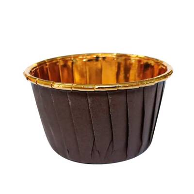 Muffin Kek Kapsülü Kahverengi-Altın 25'li