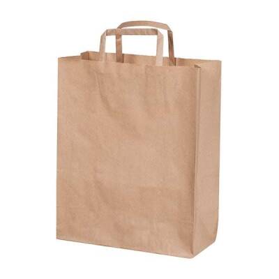 Naturel Kraft Çanta Düz Saplı Orta Boy 12x25x30 cm