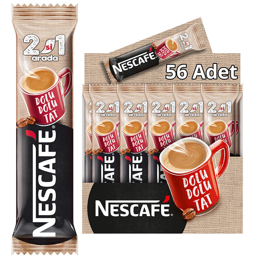Nescafe 2'si 1 Arada Kahve 10 gr 56'lı Paket 2 Adet + Nescafe Kupa Tekli Hediye