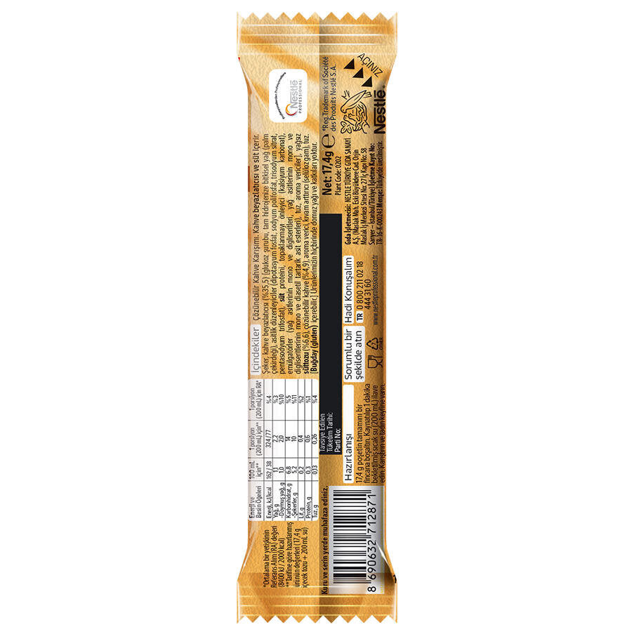 Nescafe 3'ü 1 Arada Sütlü Köpüklü 17,5 gr 72'li