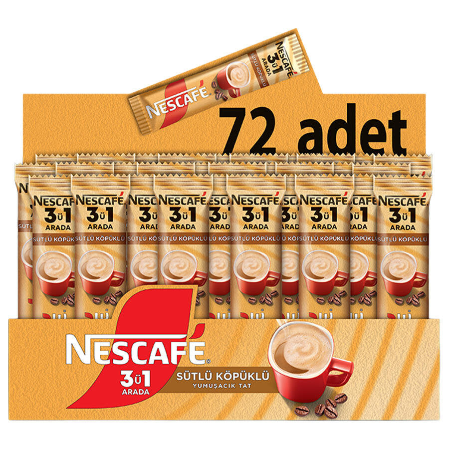 Nescafe 3'ü 1 Arada Sütlü Köpüklü 17,5 gr 72'li