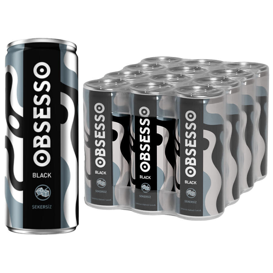 Obsesso Black Şekersiz Soğuk Kahve 250 ml x 12'li