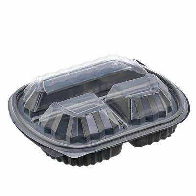 Özge Plastik 3 Bölmeli Kapaklı Gıda Kabı (Sıcağa Dayanıklı)