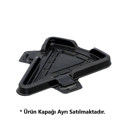 Özge Plastik Dilim Pasta Kabı Siyah Taban