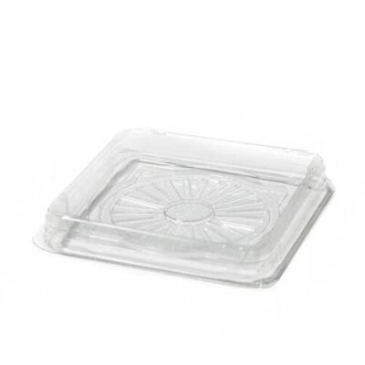 Özge Plastik Kare Pasta Kabı Şeffaf Taban 12x12x9 cm
