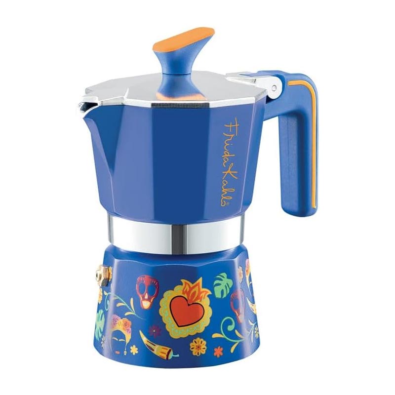 Pedrini Frida Kahlo Moka Pot, 6 Cup, Mavi