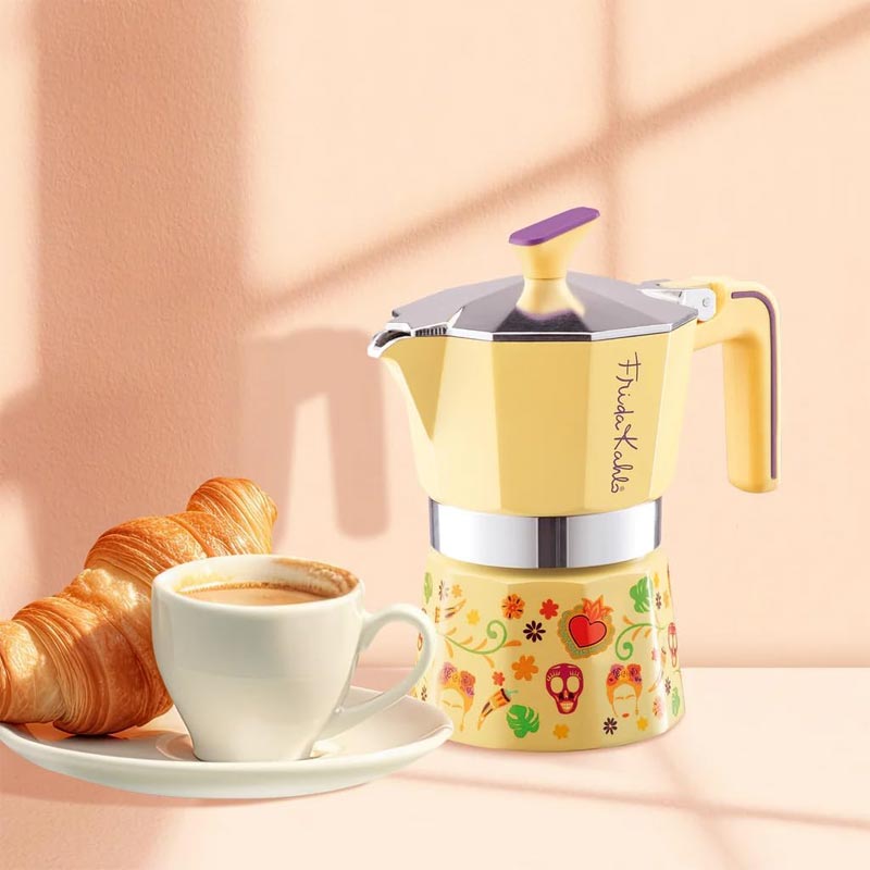 Pedrini Frida Kahlo Moka Pot, 6 Cup, Sarı