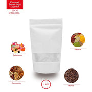 Beyaz Kraft Pencereli Kilitli Doypack 20x30cm