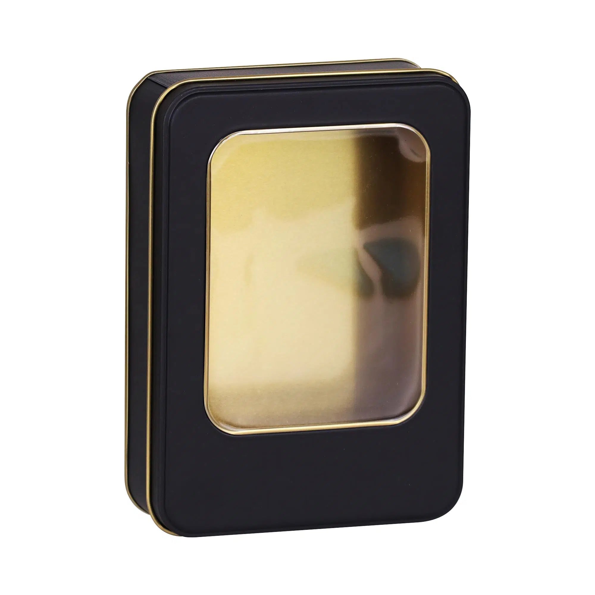 Pencereli Mat Siyah Metal Kutu 19x13,5x4,5 cm