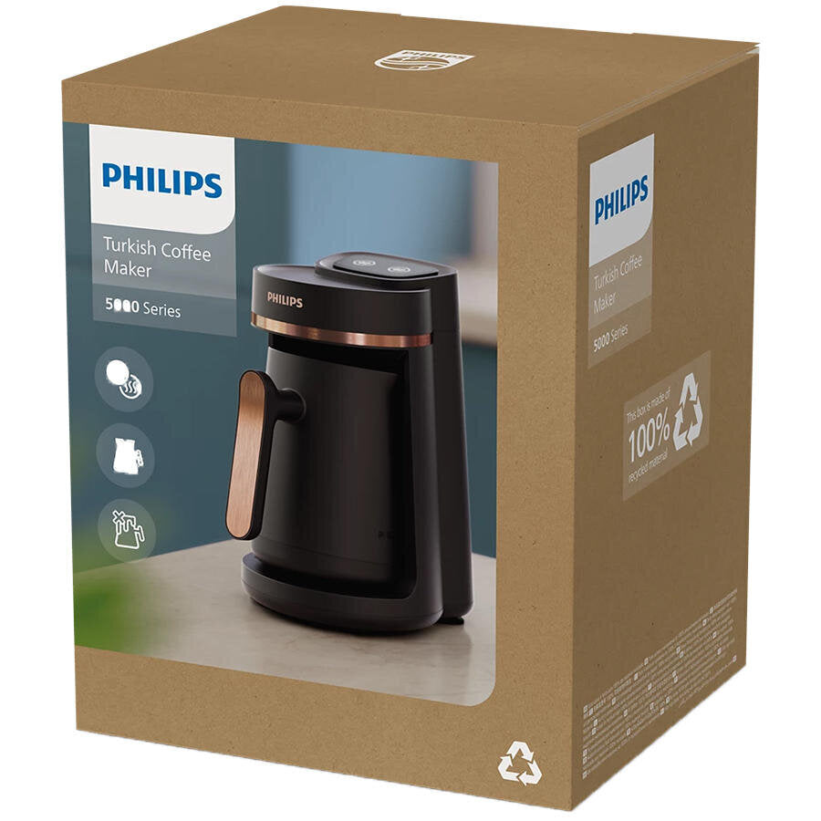 Philips HDA150/60 Yeni 5000 Serisi Türk Kahvesi Makinesi Siyah/Parlak Bakır