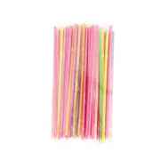 Plastik Jelatinli İnce Körüklü Renkli Pipet - 100 Adet