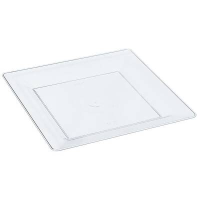 Plastik Kare Şeffaf Tabak 22cm
