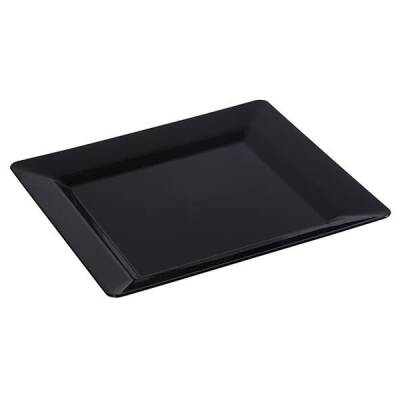 Plastik Kare Siyah Tabak 22cm