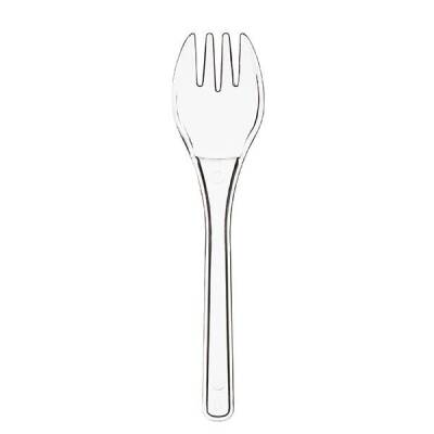 Plastik Kokteyl Çatalı Şeffaf 9,5 cm