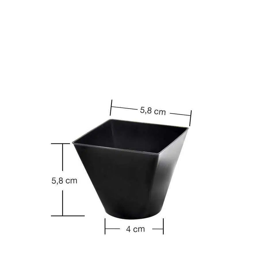 Plastik Mini Kap Siyah 120cc - 25 Adet