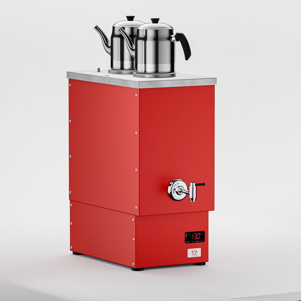 Pro Cook Çay Makinesi 12 LT 2 Demlik kırmızı yan görünüm