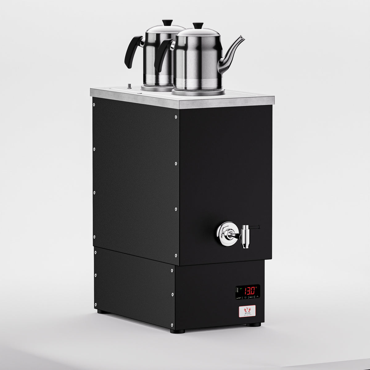 Pro Cook Çay Makinesi 12 LT 2 Demlik siyah yan görünüm