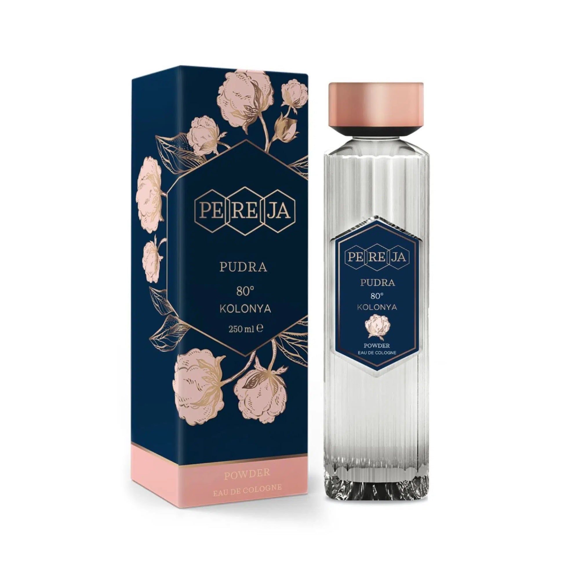 Pudra 250 ml Cam Şişe Kolonya 80°