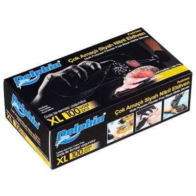 Pudrasız Siyah Nitril Eldiven Ekstra Büyük XL (Gıdaya Uygun)