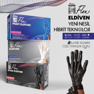 Reflex Flex Pudrasız Eldiven Siyah Large/XLarge