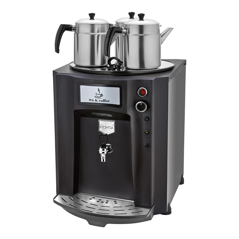 Remta DE10P Premium Jumbo Çay Makinesi, 3 Demlikli, 40 L, Elektrikli, Siyah