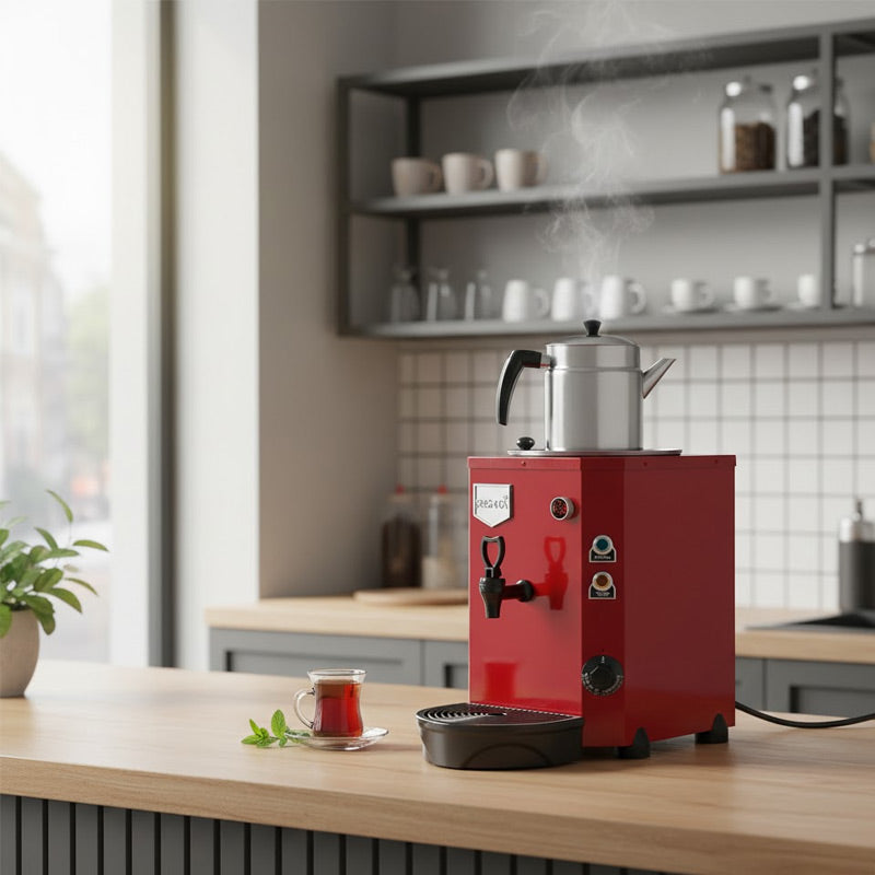 Remta DE14 Jumbo Çay Makinesi, Tek Demlikli, 9 L, Elektrikli, Kırmızı