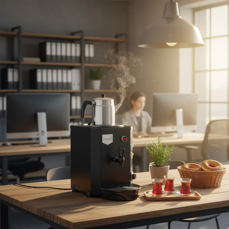 Remta DE14 Jumbo Çay Makinesi, Tek Demlikli, 9 L, Elektrikli, Siyah