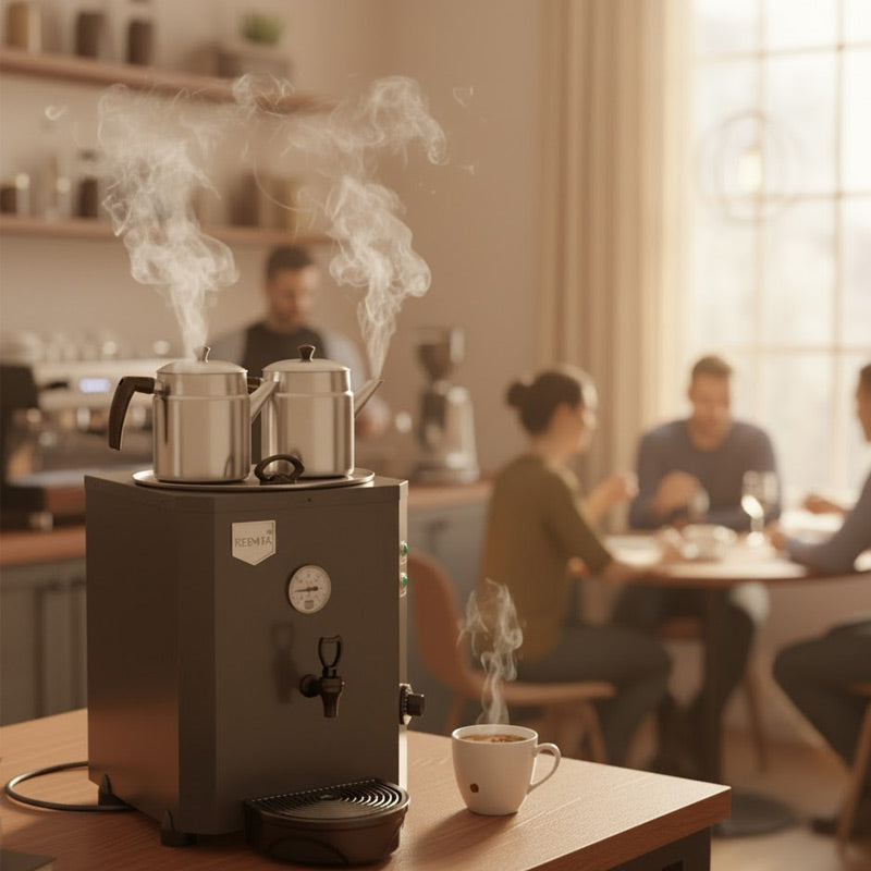 Remta DE11 Jumbo Çay Makinesi, 2 Demlikli, 23 L, Elektrikli, Siyah