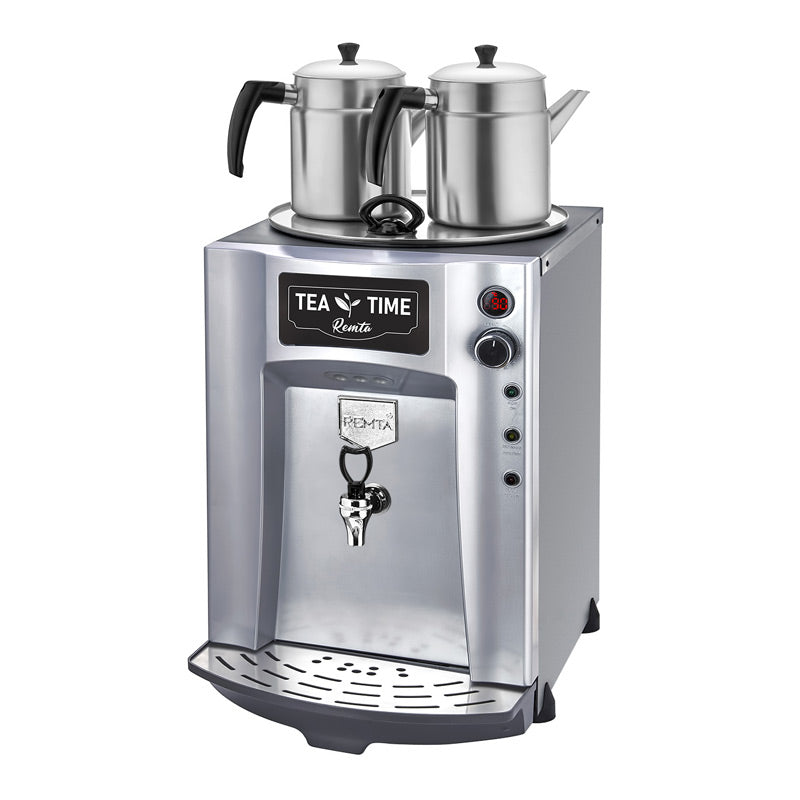 Remta DE11P Premium Jumbo Çay Makinesi, 2 Demlikli, 23 L, Gri