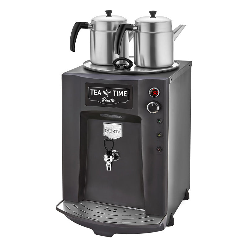 Remta DE11P Premium Jumbo Çay Makinesi, 2 Demlikli, 23 L, Siyah