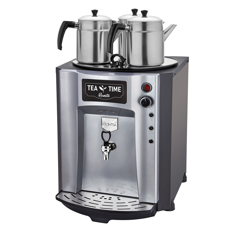 Remta DE10P Premium Jumbo Çay Makinesi, 3 Demlikli, 40 L, Elektrikli, Gri