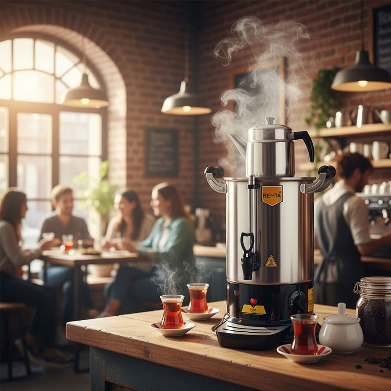 Remta PT11 Platin Model Tek Demlikli Çay Makinesi, 9 L