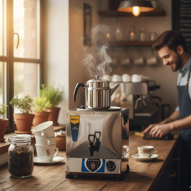 Remta TT01 Pleytsiz Tek Demlikli Çay Makinesi, 8 L, Elektrikli