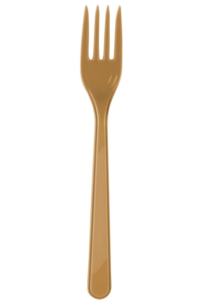 Gold Lüks Plastik Çatal 25'Li