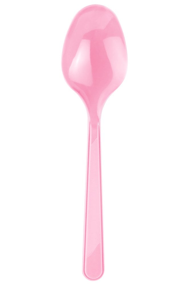 Pembe Lüks Plastik Kaşık 25'Li