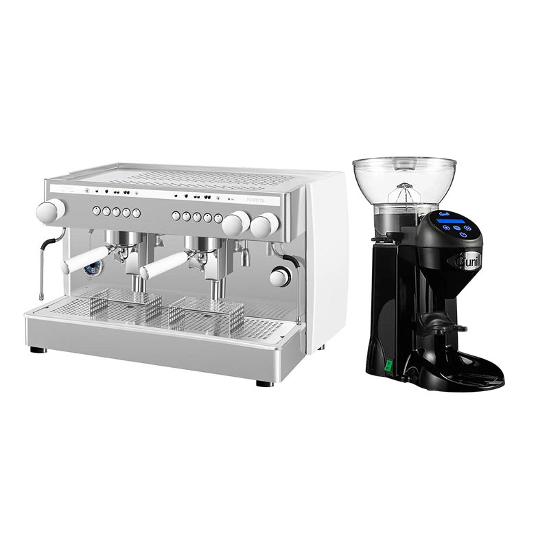 Saeco Perfetta Espresso Kahve Makinesi, Tall Cup, 2 Gruplu, Beyaz + Cunill Tranquilo Tron Kahve Değirmeni