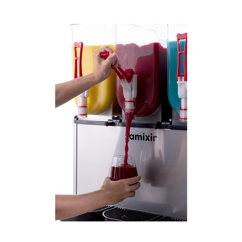 Samixir SLUSH36 Triple Ice Slush Granita Milkshake ve Soğuk Meyve Suyu Dispenseri, 12+12+12 L, Inox