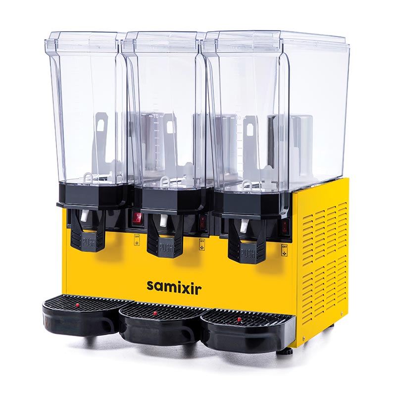 Samixir 60.MMMY Triple Klasik Karıştırıcılı Soğuk İçecek Dispenseri, 20+20+20 L, Sarı