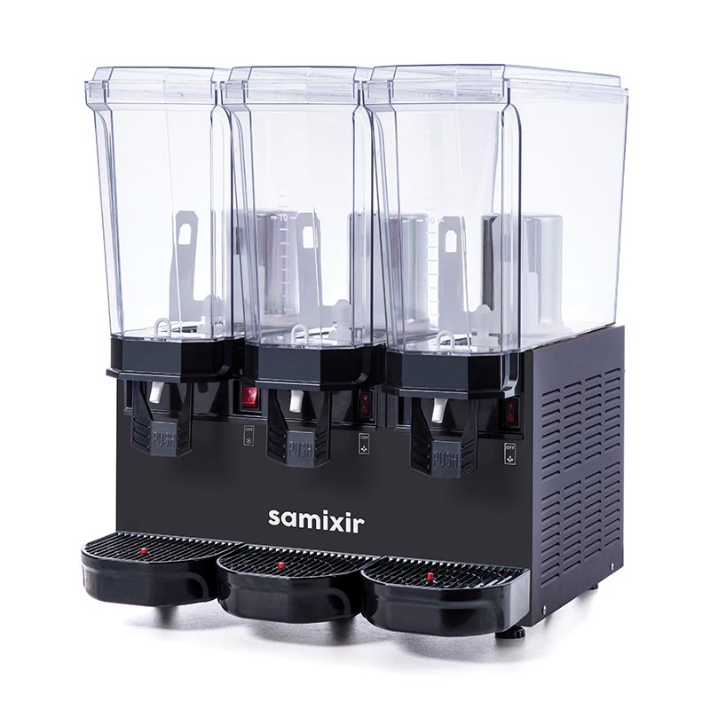 Samixir 60.MMMB Triple Klasik Karıştırıcılı Soğuk İçecek Dispenseri, 20+20+20 L, Siyah