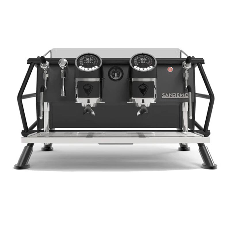 Sanremo Racer Naked Multiboiler Tam Otomatik Espresso Kahve Makinesi, 2 Gruplu, Siyah-Gümüş