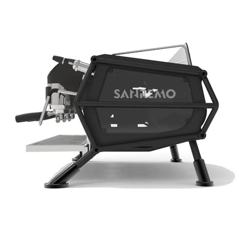 Sanremo Racer Naked Multiboiler Tam Otomatik Espresso Kahve Makinesi, 2 Gruplu, Siyah-Gümüş