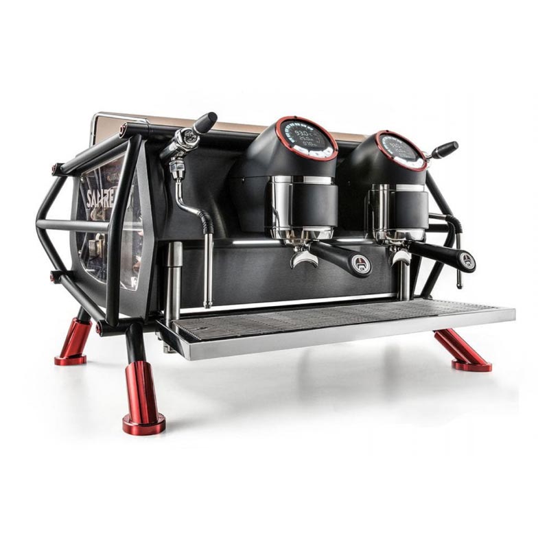 Sanremo Racer Naked Multiboiler Tam Otomatik Espresso Kahve Makinesi, 2 Gruplu, Siyah-Kırmızı