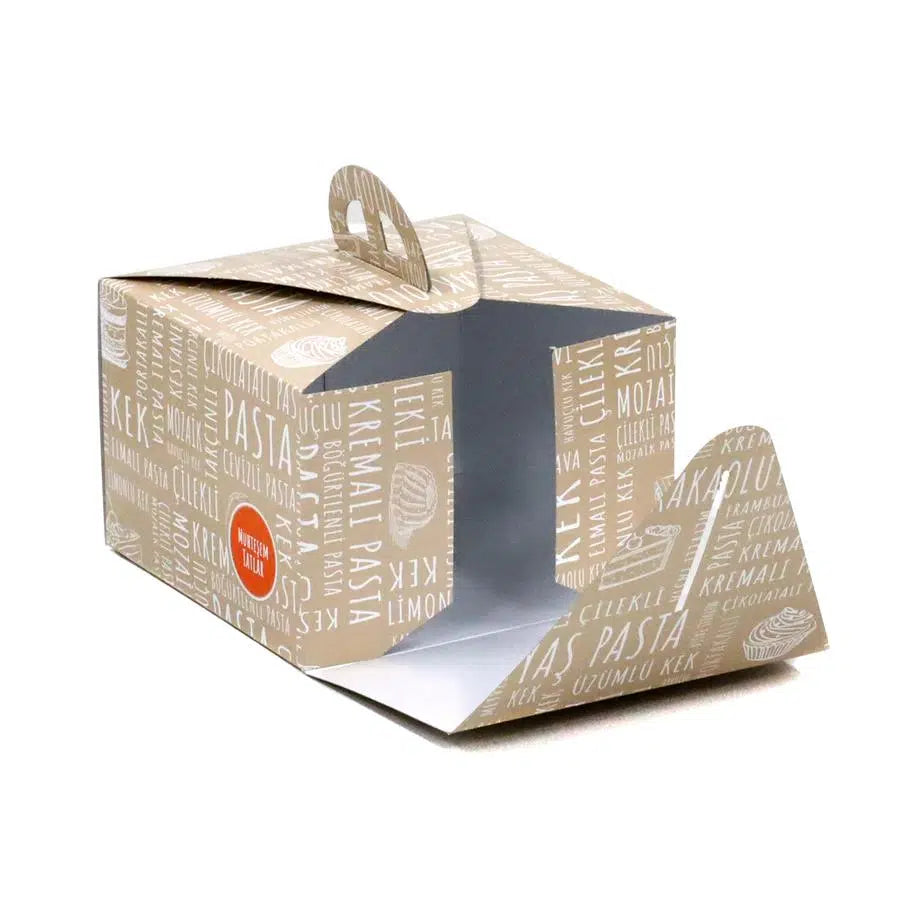 Saplı Turta Kutusu (No:0) 18x18x12 cm - 50 Adet